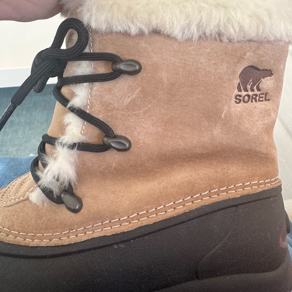 Sorel Brown and Black Fur-Trimmed Boots